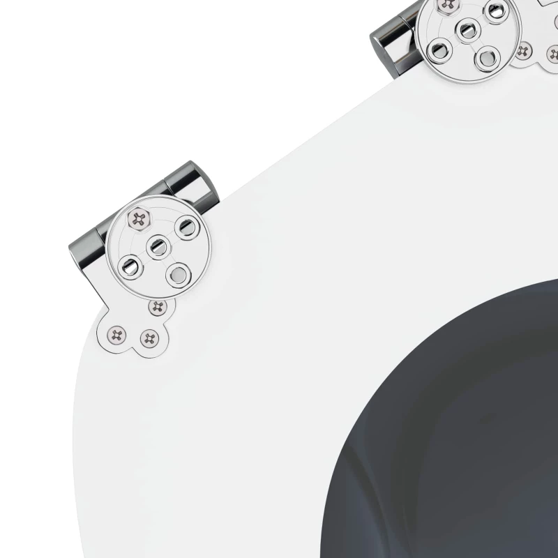 vidaXL Μαλακή κλειστή λεκάνη Γκρι 44 x 38 εκ. Πίνακας MDF