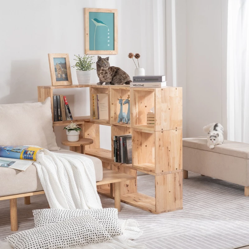 Ορθογώνια ράφια Nextdeco Natural μασίφ ξύλο σετ 2 τεμαχίων 60x30x24εκ.