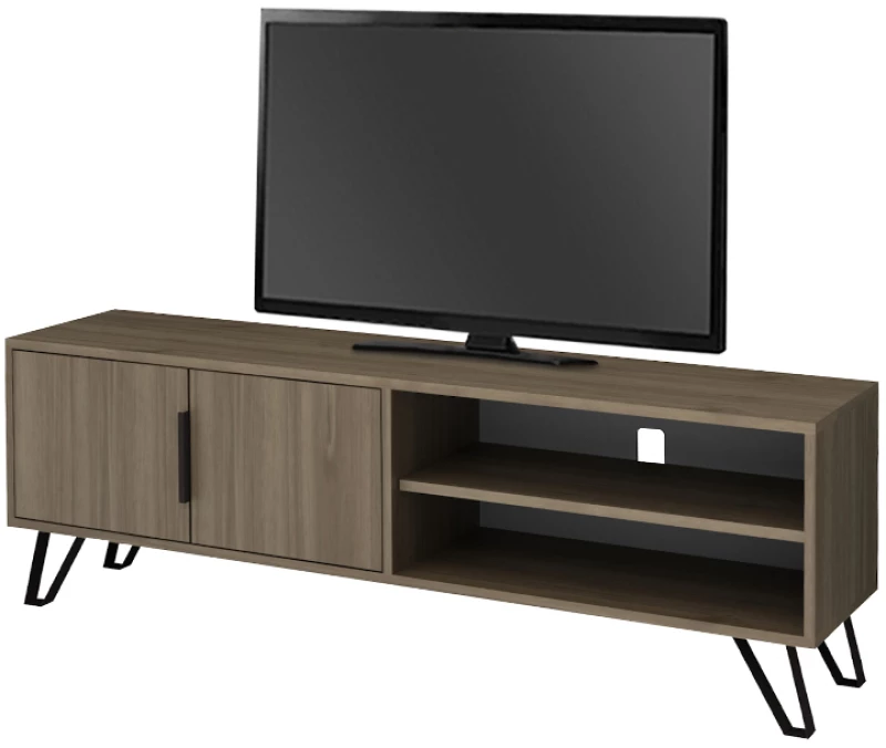 Έπιπλο τηλεόρασης Foot Megapap χρώμα καρυδί 160x35x49εκ.