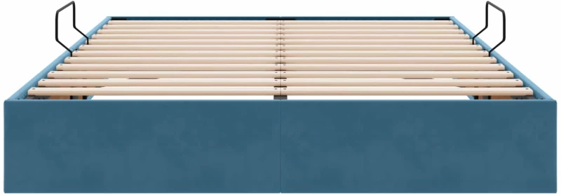vidaXL Κρεβάτι Οθωμανικού Τύπου Σκούρο Μπλε 140 x 190 cm Βελούδο