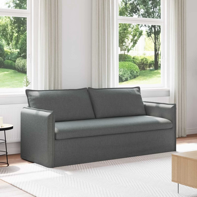 vidaXL Καναπές Σκούρο Γκρι 196 x 82 x 85 εκ ύφασμα