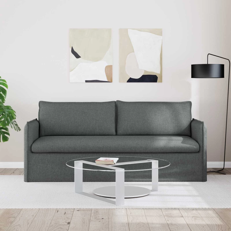 vidaXL Καναπές Σκούρο Γκρι 196 x 82 x 85 εκ ύφασμα
