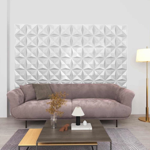 vidaXL Πάνελ τοίχου 24 pcs Οριγκάμι Άσπρο 50 x 50 cm Φελιζόλ XPS