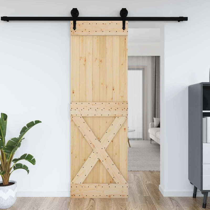 vidaXL Πόρτα NARVIK Φυσικό 70 x 210 cm Συμπαγές Ξύλο Πεύκου