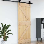vidaXL Πόρτα NARVIK Φυσικό 85 x 210 cm Συμπαγές Ξύλο Πεύκου