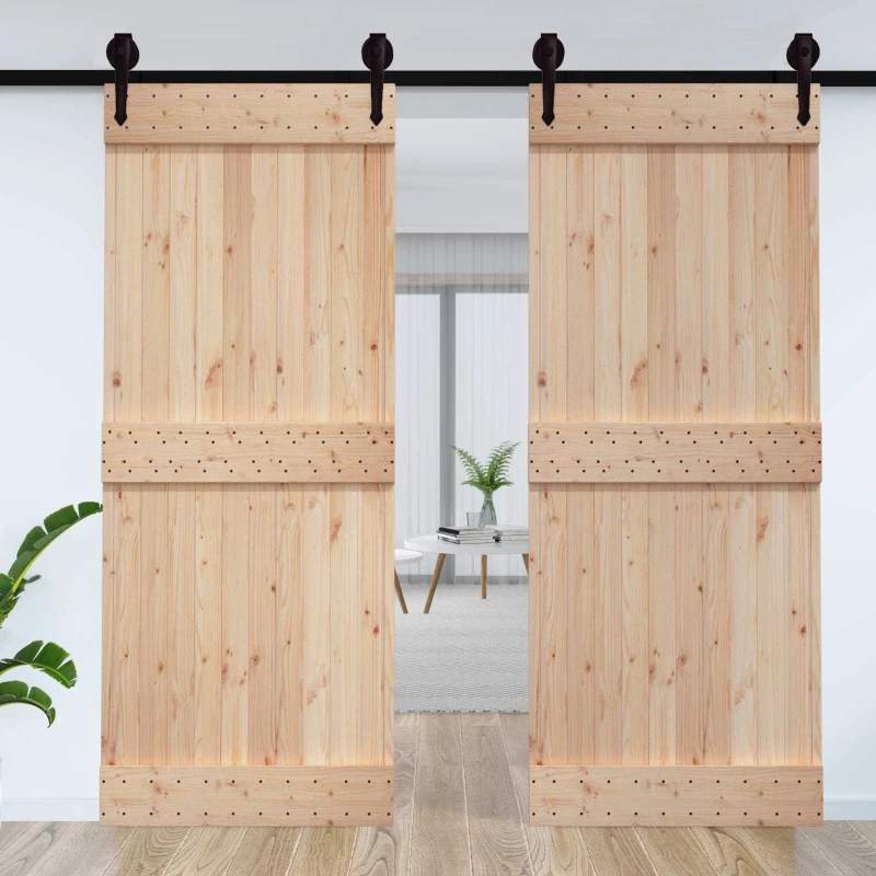 vidaXL Πόρτα NARVIK Φυσικό 95 x 210 cm Συμπαγές Ξύλο Πεύκου