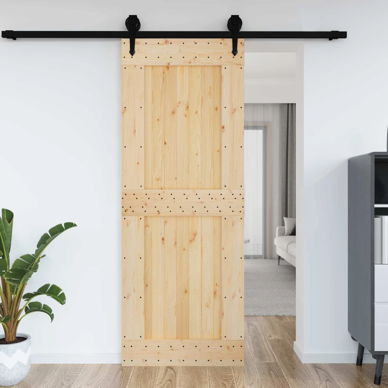 vidaXL Πόρτα NARVIK Φυσικό 85 x 210 cm Συμπαγές Ξύλο Πεύκου