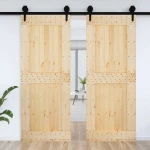 vidaXL Πόρτα NARVIK Φυσικό 90 x 210 cm Συμπαγές Ξύλο Πεύκου