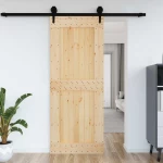 vidaXL Πόρτα NARVIK Φυσικό 90 x 210 cm Συμπαγές Ξύλο Πεύκου