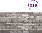 vidaXL Πάνελ τοίχου 10 pcs Σκούρο Γκρι 100 x 50 cm Αφρός EPS