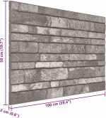 vidaXL Πάνελ τοίχου 10 pcs Σκούρο Γκρι 100 x 50 cm Αφρός EPS