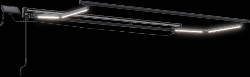 vidaXL Χειροκίνητο πλαίσιο τέντας με LED Καφέ και Ανθρακί 3 x 2,5 μ