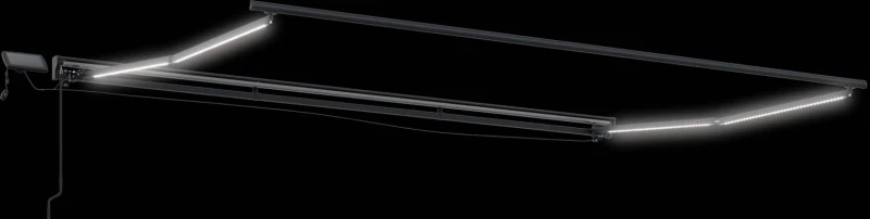 vidaXL Χειροκίνητο πλαίσιο τέντας με LED Καφέ και Ανθρακί 4,5 x 3,5 μ