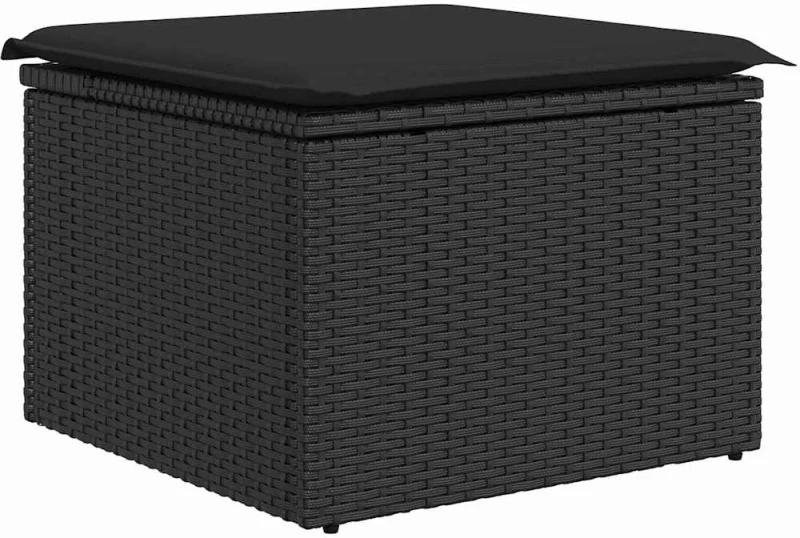 vidaXL Σετ Καναπέ Κήπου με μαξιλάρι 7 pcs Μαύρο Πολυ ράταν