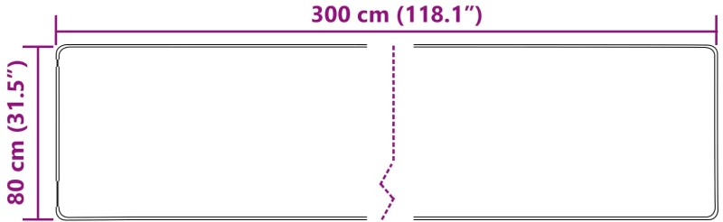 vidaXL Χαλί Runner MARSA Μπεζ 80 x 300 cm Πολυέστερ και PVC