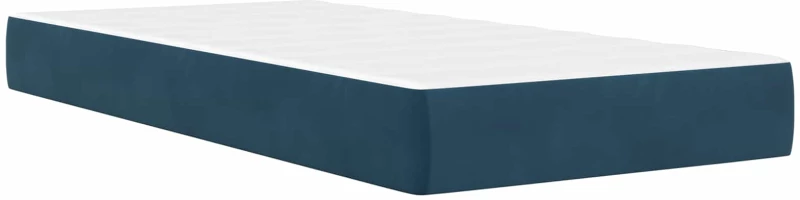 vidaXL Σκελετός κρεβατιού με στρώμα Μπλε 90 x 190 cm Βελούδο