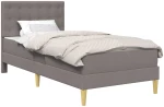 vidaXL Σκελετός κρεβατιού με στρώμα Taupe 90 x 200 cm ύφασμα