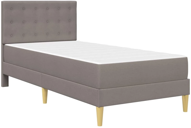 vidaXL Σκελετός κρεβατιού με στρώμα Taupe 90 x 200 cm ύφασμα