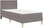 vidaXL Σκελετός κρεβατιού με στρώμα Taupe 90 x 200 cm ύφασμα