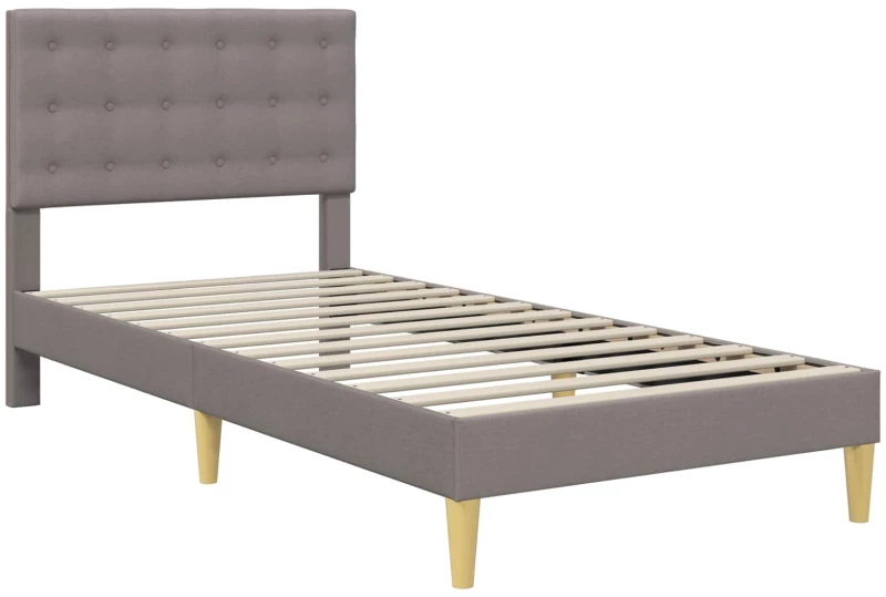 vidaXL Σκελετός κρεβατιού με στρώμα Taupe 90 x 200 cm ύφασμα