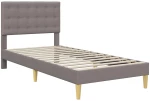 vidaXL Σκελετός κρεβατιού με στρώμα Taupe 90 x 200 cm ύφασμα