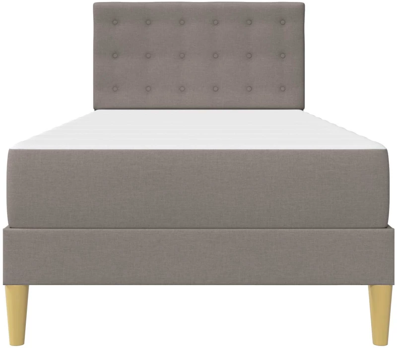 vidaXL Σκελετός κρεβατιού με στρώμα Taupe 90 x 200 cm ύφασμα