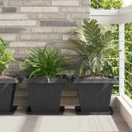 vidaXL Γλάστρες φυτών 24 pcs Μαύρο 38 x 38 x 30 εκ Πλαστικό