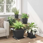 vidaXL Γλάστρες φυτών 24 pcs Μαύρο 38 x 38 x 30 εκ Πλαστικό