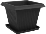 vidaXL Γλάστρες φυτών 24 pcs Μαύρο 38 x 38 x 30 εκ Πλαστικό