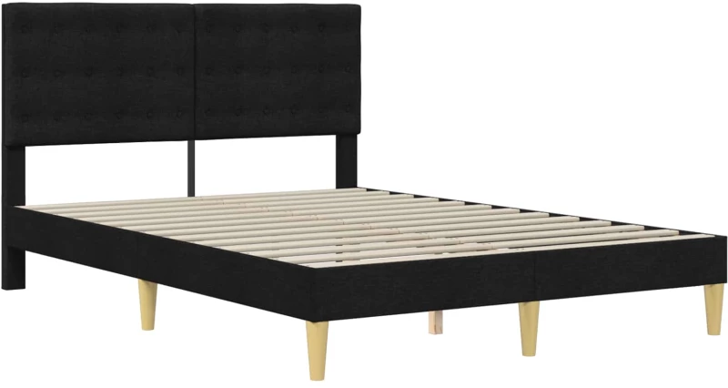 vidaXL Σκελετός κρεβατιού με στρώμα Μαύρο 120 x 200 cm ύφασμα