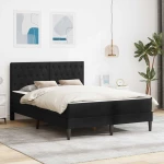 vidaXL Σκελετός κρεβατιού με στρώμα Μαύρο 160 x 200 cm Βελούδο