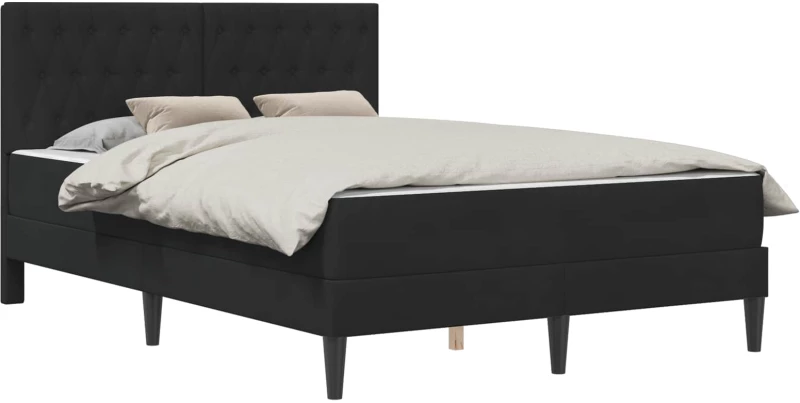 vidaXL Σκελετός κρεβατιού με στρώμα Μαύρο 160 x 200 cm Βελούδο