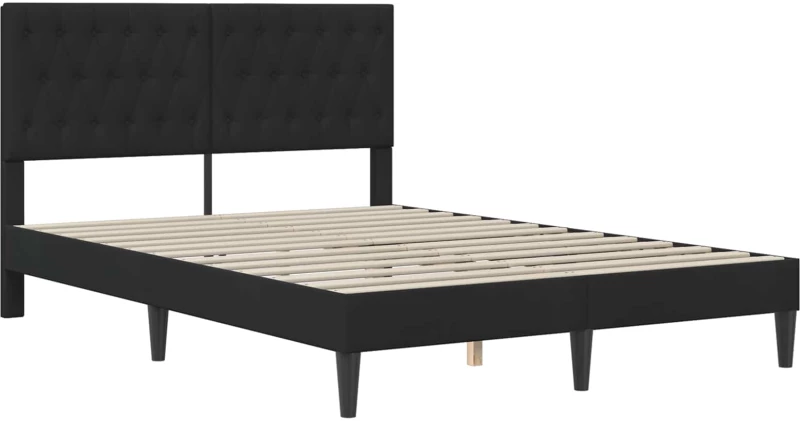 vidaXL Σκελετός κρεβατιού με στρώμα Μαύρο 160 x 200 cm Βελούδο