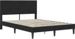vidaXL Σκελετός κρεβατιού με στρώμα Μαύρο 160 x 200 cm Βελούδο