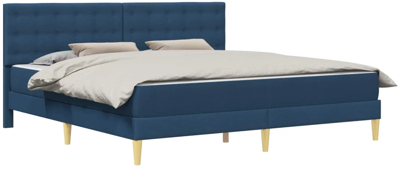 vidaXL Σκελετός κρεβατιού με στρώμα Μπλε 180 x 200 cm ύφασμα