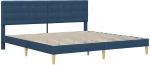 vidaXL Σκελετός κρεβατιού με στρώμα Μπλε 180 x 200 cm ύφασμα