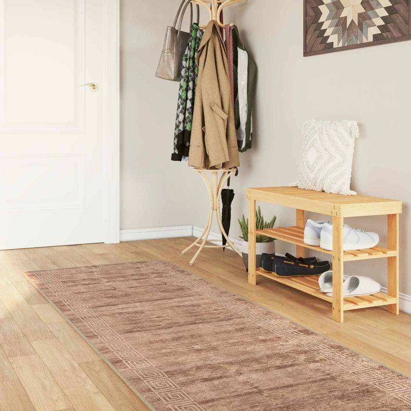 vidaXL Χαλί Runner MARSA Λευκός 80 x 250 cm Πολυέστερ και PVC