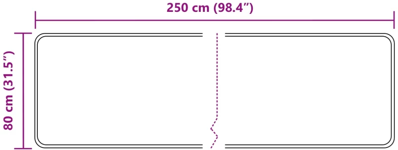 vidaXL Χαλί Runner MARSA Λευκός 80 x 250 cm Πολυέστερ και PVC
