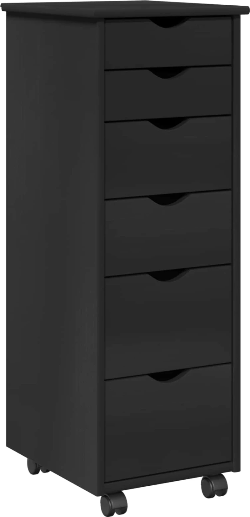 vidaXL Κινητό Ντουλάπι Μαύρο 34 x 39 x 93,5 εκ Στερεό ξύλο πεύκου