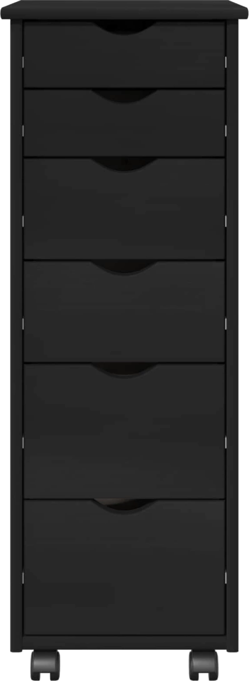 vidaXL Κινητό Ντουλάπι Μαύρο 34 x 39 x 93,5 εκ Στερεό ξύλο πεύκου
