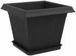 vidaXL Γλάστρες φυτών 24 pcs Μαύρο 28,5 x 28,5 x 22 εκ Πλαστικό