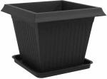 vidaXL Γλάστρες φυτών 6 pcs Μαύρο 43 x 43 x 33,5 εκ Πλαστικό