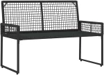 vidaXL Σετ Εξωτερικών Επίπλων με μαξιλάρι 4 pcs Μαύρο και Κρεμ Λευκό