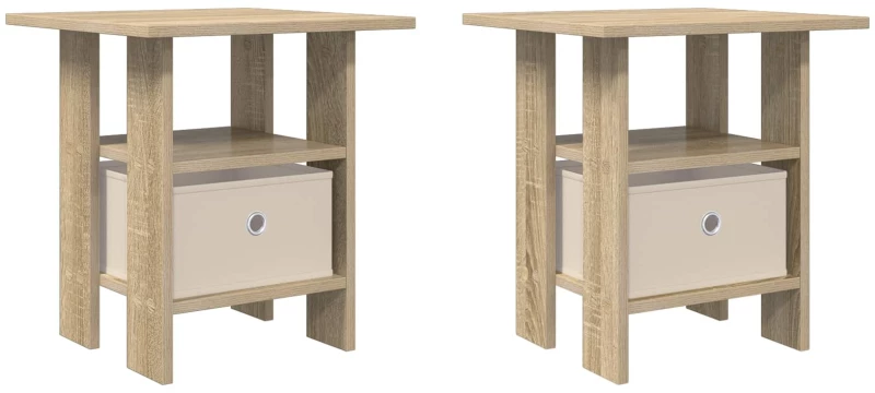 vidaXL Κομοδίνο 2 pcs Δρύς Sonoma 41 x 40 x 45 εκ Επεξεργασμένο ξύλο