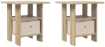 vidaXL Κομοδίνο 2 pcs Δρύς Sonoma 41 x 40 x 45 εκ Επεξεργασμένο ξύλο