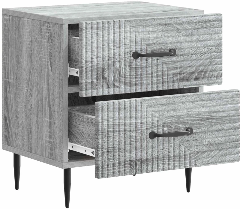 vidaXL Κομοδίνο Γκρι Sonoma 43 x 34,5 x 47,5 εκ Επεξεργασμένο Ξύλο