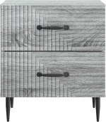 vidaXL Κομοδίνο Γκρι Sonoma 43 x 34,5 x 47,5 εκ Επεξεργασμένο Ξύλο
