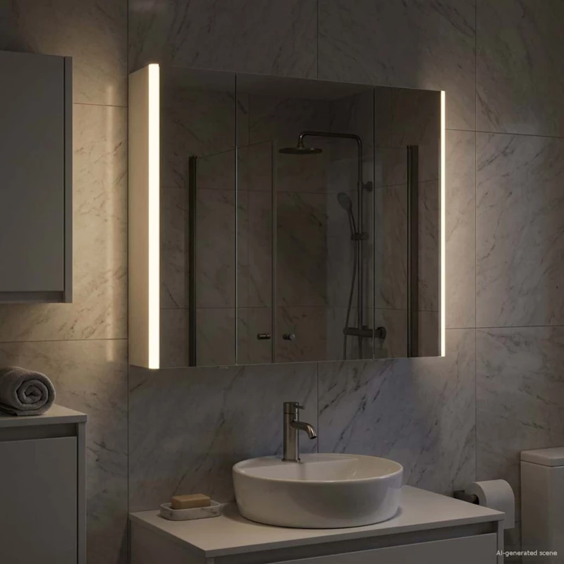 vidaXL Καθρέφτης Ντουλάπα Μπάνιου Λευκό 83,5 x 15,5 x 70 εκ.