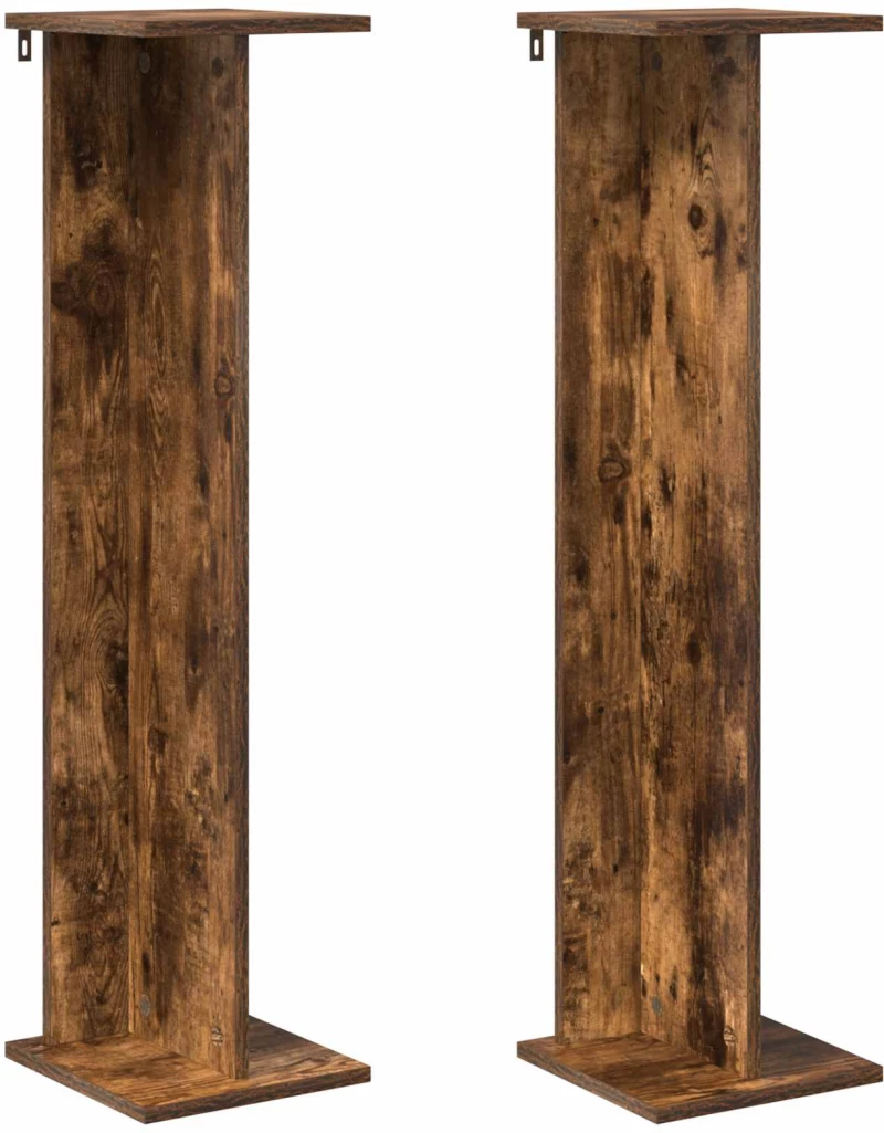 vidaXL Βάση φυτών 2 pcs Καπνιστή Δρυς 25 x 25,5 x 100,5 εκ.