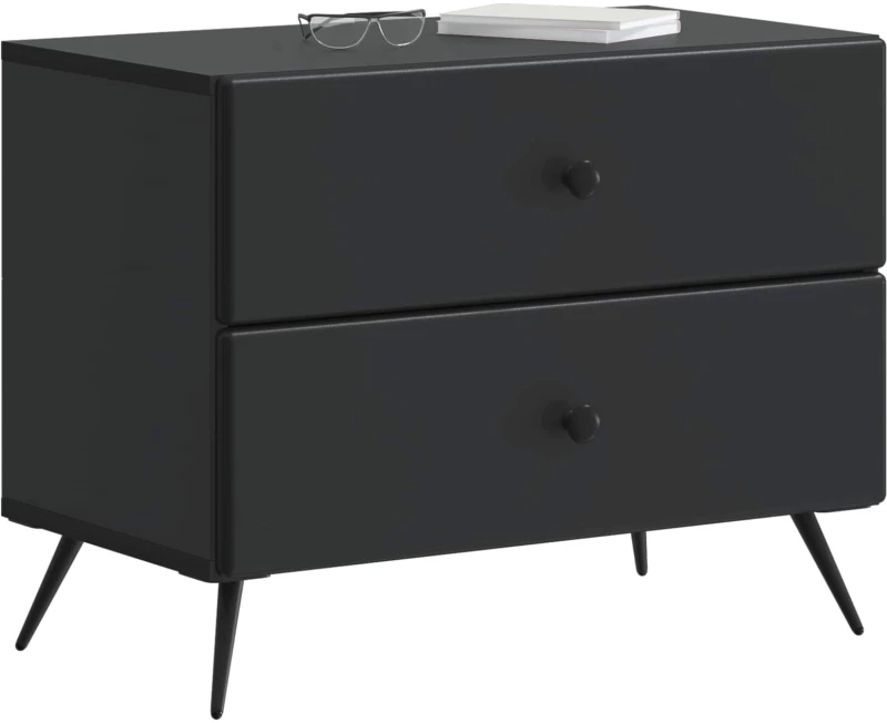 vidaXL Κομοδίνο Μαύρο 62 x 34,5 x 47,5 εκ Επεξεργασμένο Ξύλο